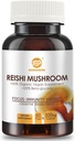 Reishi Mushroom Capsules, Organik Gelişmiş Superfood Supplement with Reishi mantarı 450 mg, Reishi Shell-Broken Sporları 270 mg, Reishi Mushroom Extract 180mg for Longevity, Immune health