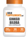 BulkSupplements.comginkgo Biloba Extract Capsules - Ginkgo Biloba Kaynaklanan Leaves, Herbal Supplement - Vegan, 1 Capsule per Service, Count 180 (Pack of 1)