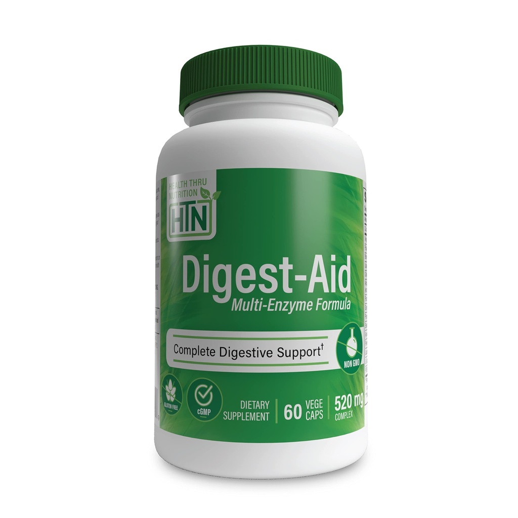 Digest-Aid | Full Digestive Enzyme Formula with Pre and Probiyotik | Digestion & Nutrient Abxia Support | Fast Acting Discomfort Relief | Non-GMO | by Health Thru Beslenme (160 of 60)