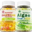 LILICARE Sugar Free Omega 3 Fatty Acid 2000mg with 640 mg DHA & 290 mg EPA, Multivitamin, CoQ10, Astaxanthin + Ginger, Nausea için Gummies - Stomach Relief - Ultra Apsiyon