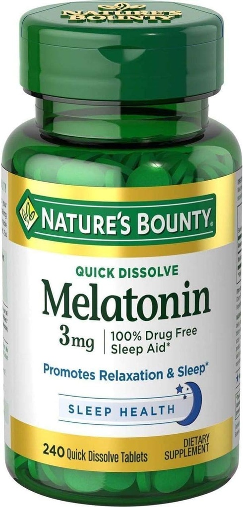 Nature's Bounty Melatonin 3 mg Tabletleri 240 Tablet (Görüngenin Paketi)
