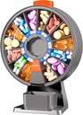 Zoksi Large Pill Organizer, Daily Pill Box for 7 or 14 Days, Wall-Mountable Pill Dispenser Hold for Medicine, Vitamin or Supplements, Weekly Pill Case with Easy Press Button (Grey)