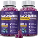 2 Packs Glucosamine Chondroitin Gummies - 3000MG Ekstra Güçlü Ortak Desteği MSM & Elderberry, Flexability, Anti Ioksimmune Support Gummy for Yetişkinler, Men & Women