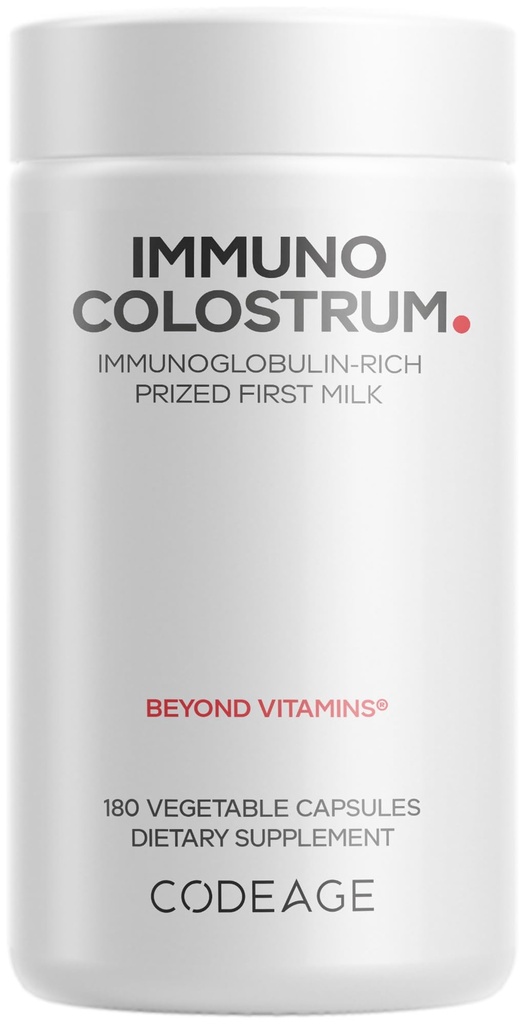 Kodage Colostrum Supplement, Grass-Fed Colostrum - İlk Süt Ödülü - Grass-Finished, Freeze-Dried - Vitaminler, Immunoglobulins, growth Factors - Non-GMO Capsules, Gluten-Free - 180 Capsules