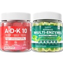 Digestive Enzymes Gummies 1000 mg Chewable - Break Down Food, 90 Milyar CFU, Probiyotik, Postbiyotik, Prebiyotik & Fiber Mix & Vitamin ADK Gummies + Macau Magnezyum