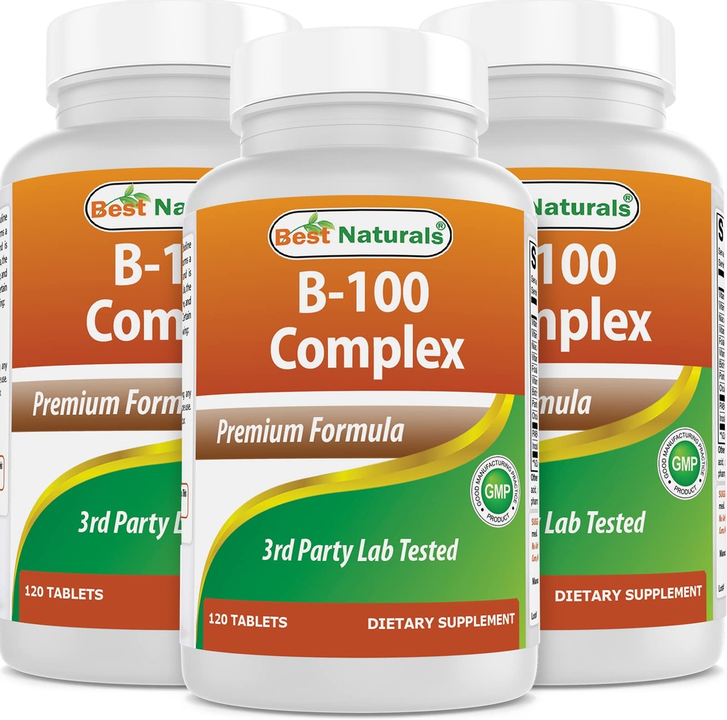 En İyi Doğallar B 100 Komplek 120 Tablet (B Kompleks Vitaminleri) (120 Kont (Pack of 3))