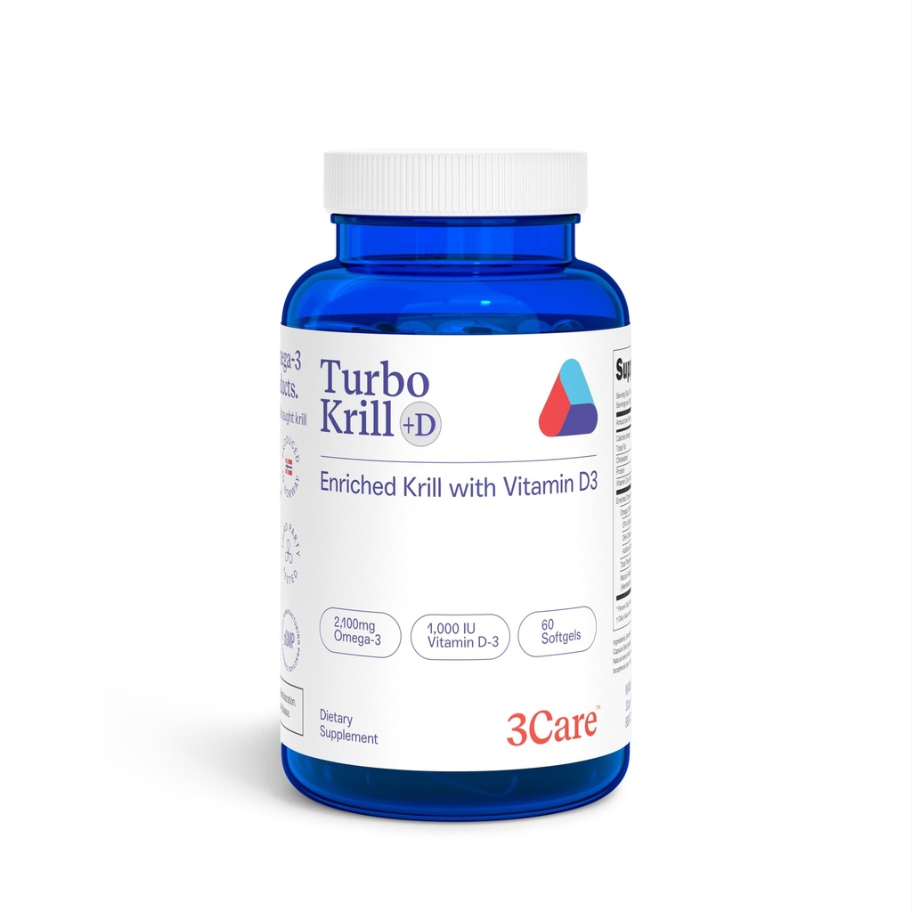 Turbo Krill 2100 mg [High Mechanic] Krill Oil Plus 600 IU Vitamin D Omega 3 Supplement 60 Count Softgels