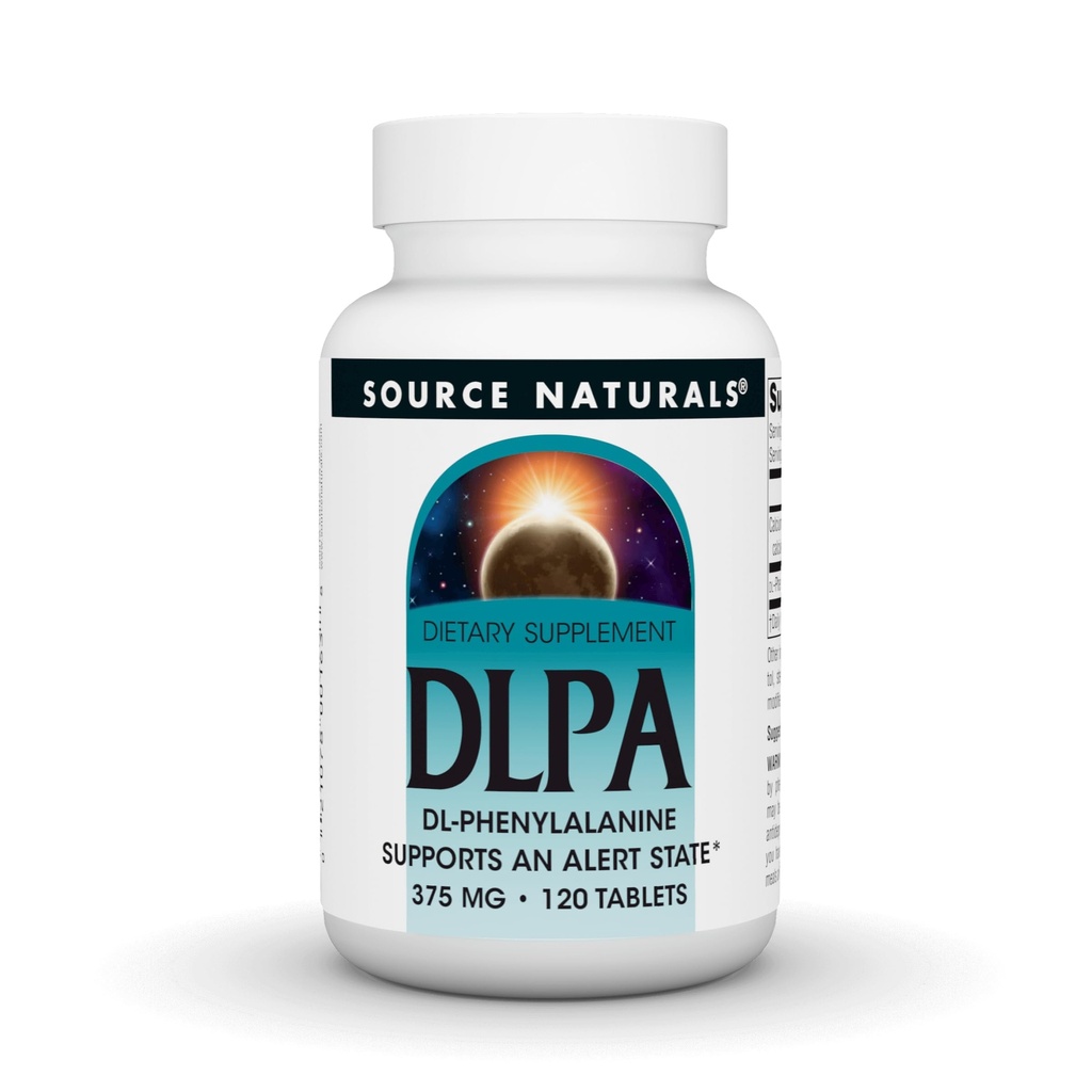 Kaynak Naturals DLPA DL-Phenylalanine, Bir Uyarı Devletini Destekler* - 375 mg -120 Tabletler