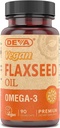 Deva Vegan Vitaminleri Flax Tohum yağı, 500 MG, Vegan, 90 Vcap (4 paket)