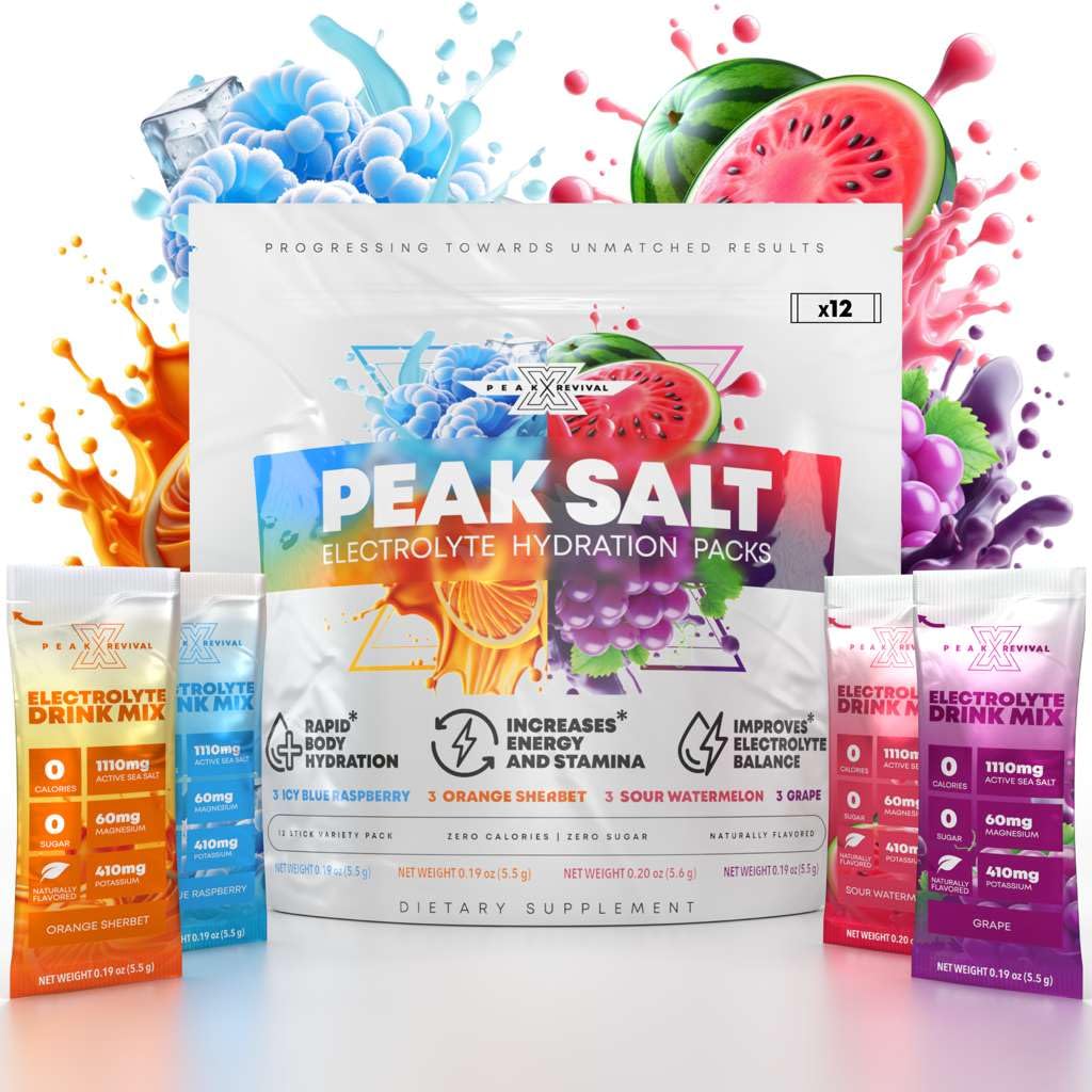 Elektrolytes Toz Paketleri - Salt Electrolyte Drink Mix for Rapid Hydration - Non-GMO, Vegan Dostu, Gluten Free & Sugar Free Electrolytes Toz - Çeşitli Pack (12 Packets)