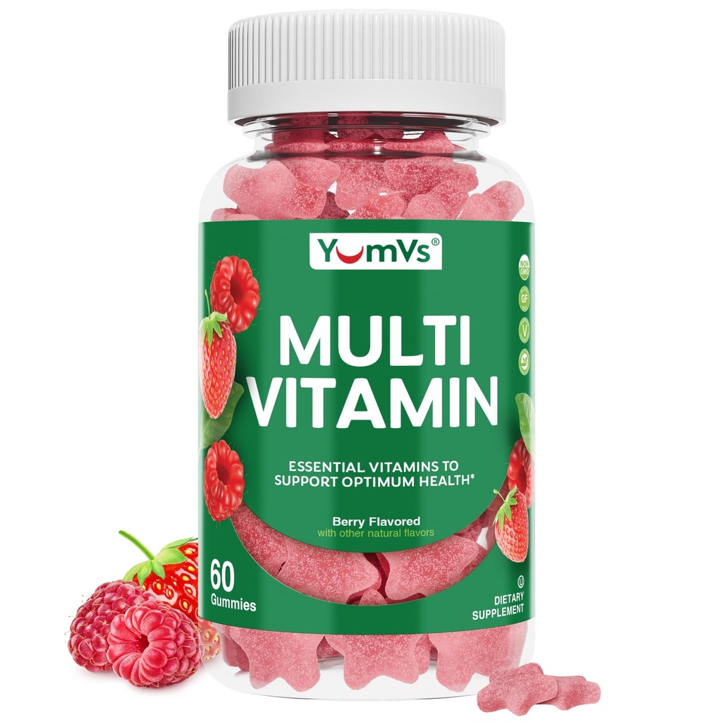 Yetişkinler için Çokvitamin Gummies, Kadınlar ve Erkekler için Günlük Gummy Vitamini, Immune Support Multivitamin Supplement, Ault Multi VIT Vitaminleri A, C, D, E, B-6, B-12, çinko - 60 Gummies