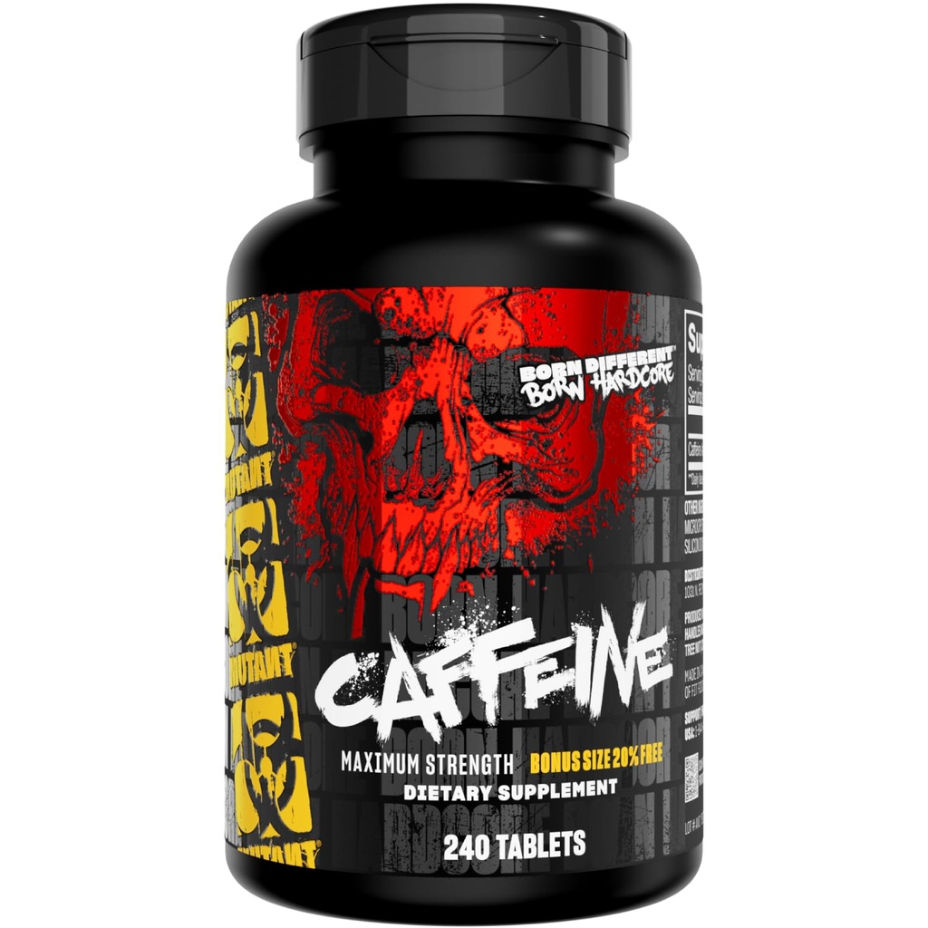 Mutant Caffeine Pills – Farm-Grade Pure Caffeine Supplement for Boosting Energy, Focus, mental Alertness, Performans ve Endurance – Fatigue & Restores Wakeness – 240 Tablet
