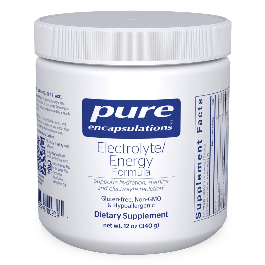 Pure Encapsulations - Electrolyte / Energy Formula - Hypoallergenic Supplement to Support Physical and Mental Stamina* - 340 Grams