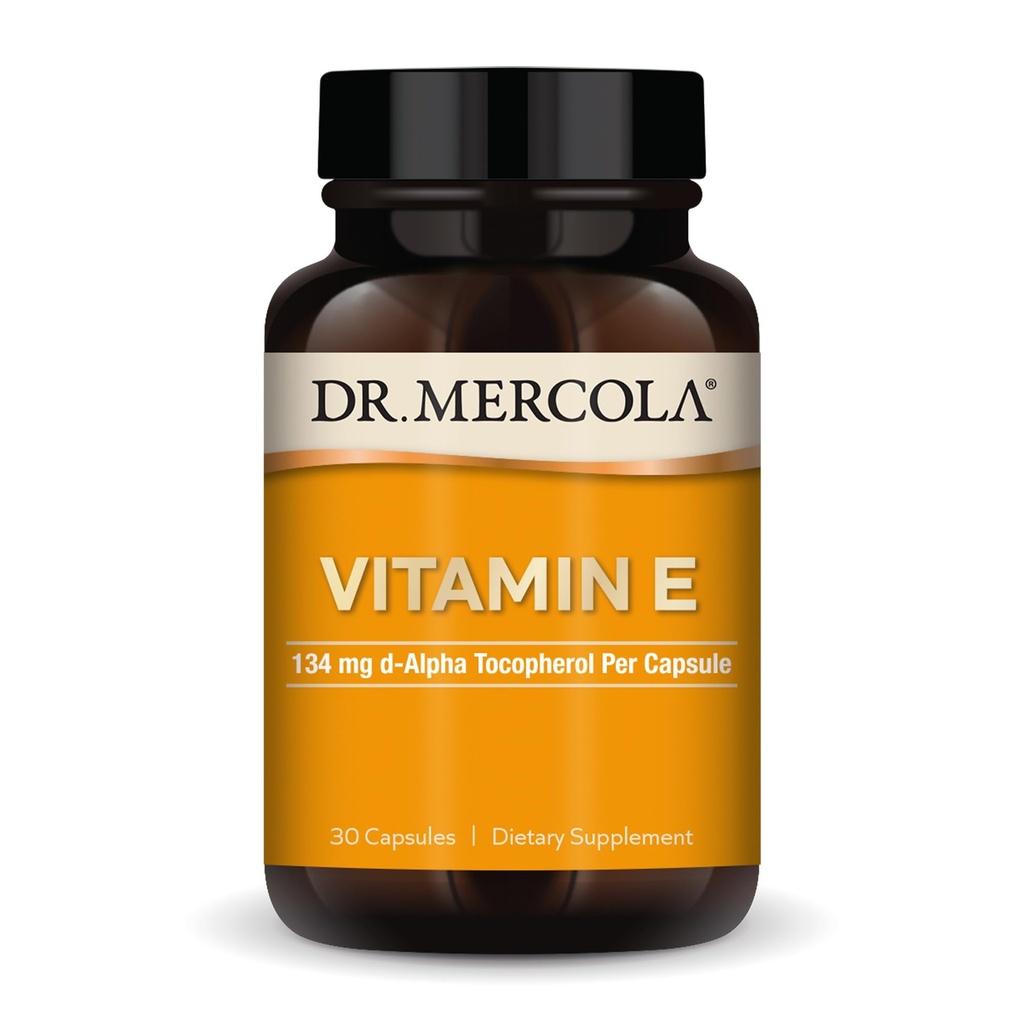 Dr. Mercola Vitamin E - Sağlıklı Cilt ve Antioksi Durumlarını Destekler - Tocopherols and Tocotrienols Blend - Non-GMO, Gluten-Free & Soy-Free - 30 Capsules (30 hizmet)