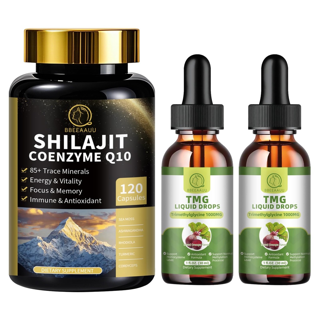 TMG (Tritilglycine) Tamam Sıvı Merdivenler & Shilajit Capsules ile Sea Moss