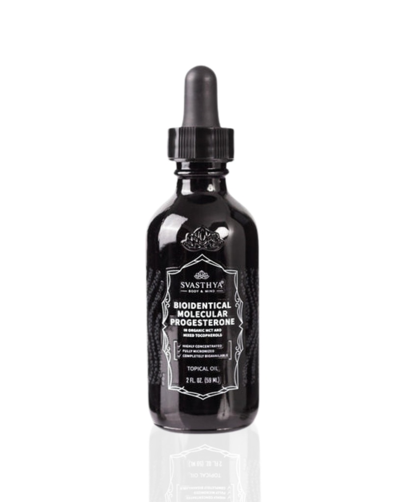 Svasthya Body & Mind Molecular Progesterone Liquid - Hormonal Balancing Oil, Menopause Relief, All Natural Derived from Mexico Yam -% 5.5 Progesterone for Women E Oil - 2 Fl Oz Oz Oz
