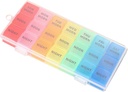 Pill Case Pill Clear Organizer Box Pill Organizer 7 Gün (3 Bir Gün) Haftalık Pill Box 21 Slots İlaçları için Push Düğmesi ile Organize Edilen İlaçlar Clear Container Case