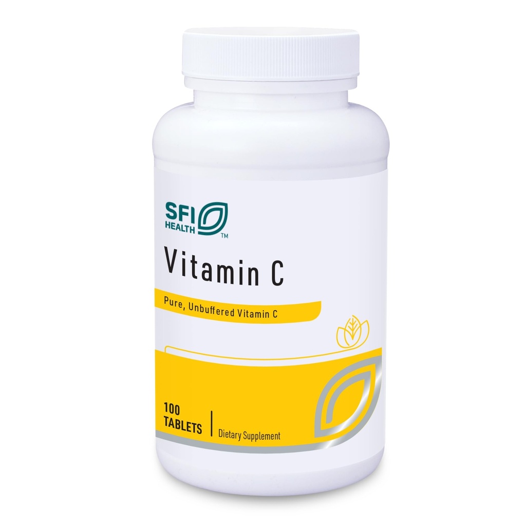 Klaire Labs SFI Health Vitamin C - 1000 Milligrams L-Ascorbic Acid in Coated Tablets to Protect from Oxidation (100 Tablets)