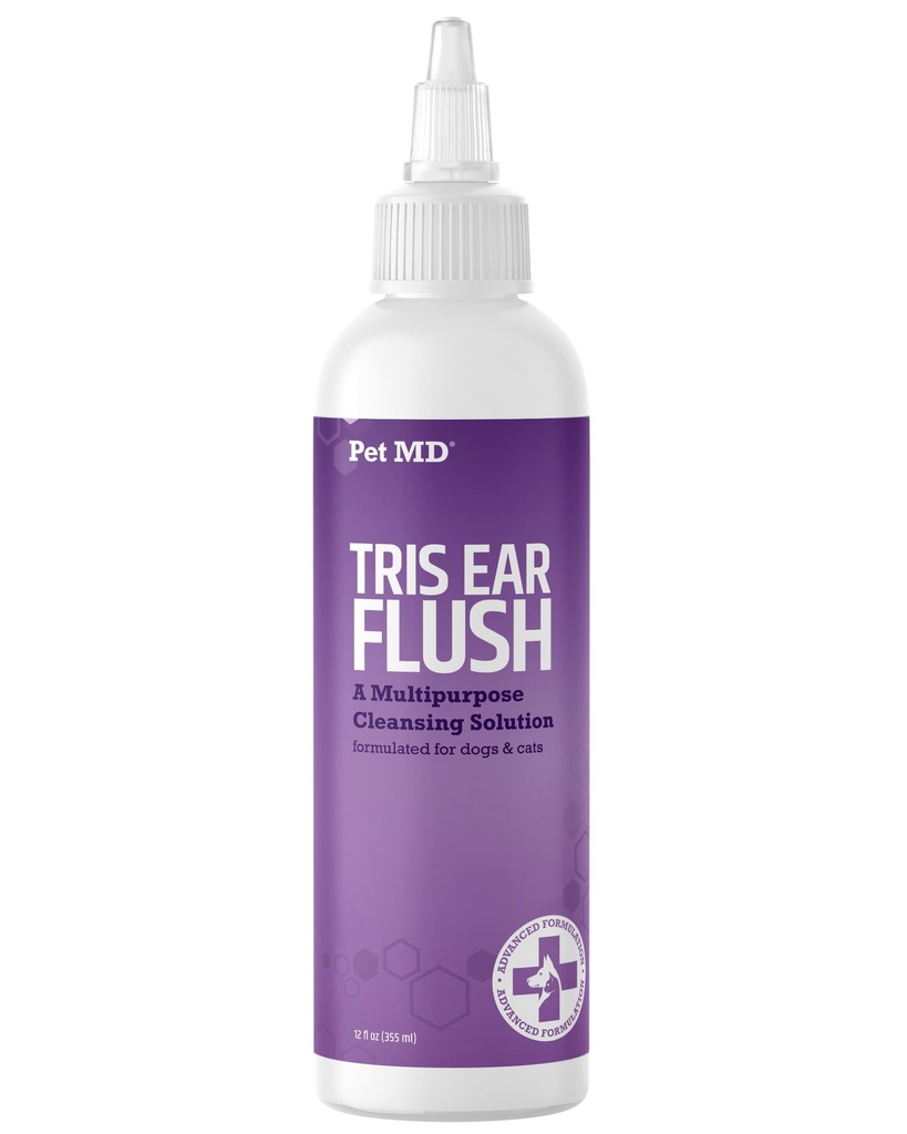 Pet MD Veteriner Tris Flush Cat & Dog Ear temizleyici - Dog Ear Flush - 12 oz