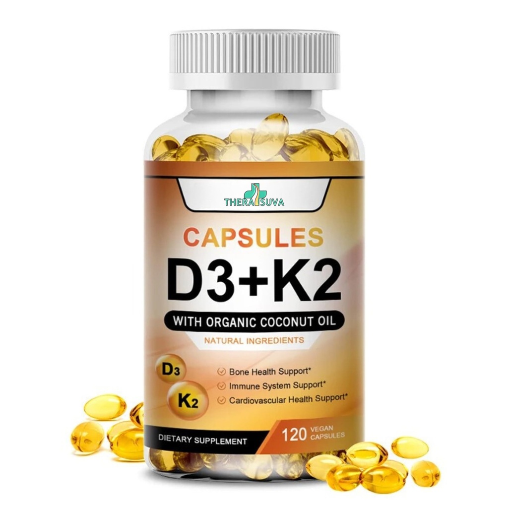 Yüksek Potency Vitamin D3 5.000 IU + K2 – Vegan, Non-GMO, Daha İyi Aborpsiyon için Organik Piramit Yağı – Bone & Heart Support – 60-Day Supply, 120 Softgels