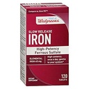 Walgreens Iron Slow High Potency Ferrous Sulfate 45 mg, Tabletler, 120 ea