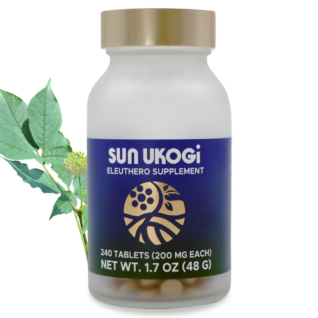 Sun Chlorella Sun Ukogi Eleuthero Root 200 mg Sibirya PP Supplement - Kadınlar ve Erkekler için Doğal Uyum Tamamı - Non-GMO - 240 Tabletler