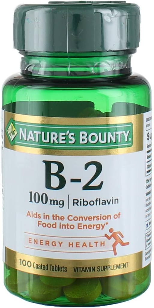 Nature's Bounty Vitamin B2 as Riboflavin Supplement, Aids Metabolism, 100 mg, 100 Count, 4 Pack of 4