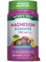 Nature's Truth Magnezyum Gummies for Yetişkinler | 200 mg | 60 Kont | Vegan, Non-GMO & Gluten Free Supplement | Geliştirilmiş Abpole Magnezyum Citrate