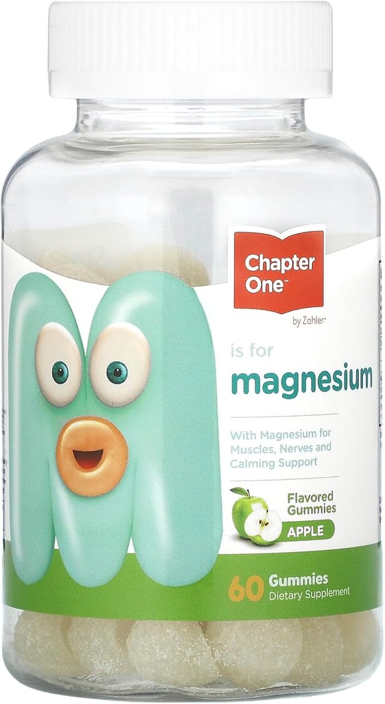 Bölüm One Gummies for Kids & Yetişkinler - Natural Calm Gummies - Calm Magnezyum Citrate - Bone and Muscle Function Supplements for Kids & Yetişkinler - Mood Support, Kosher Apple Flavor (60)