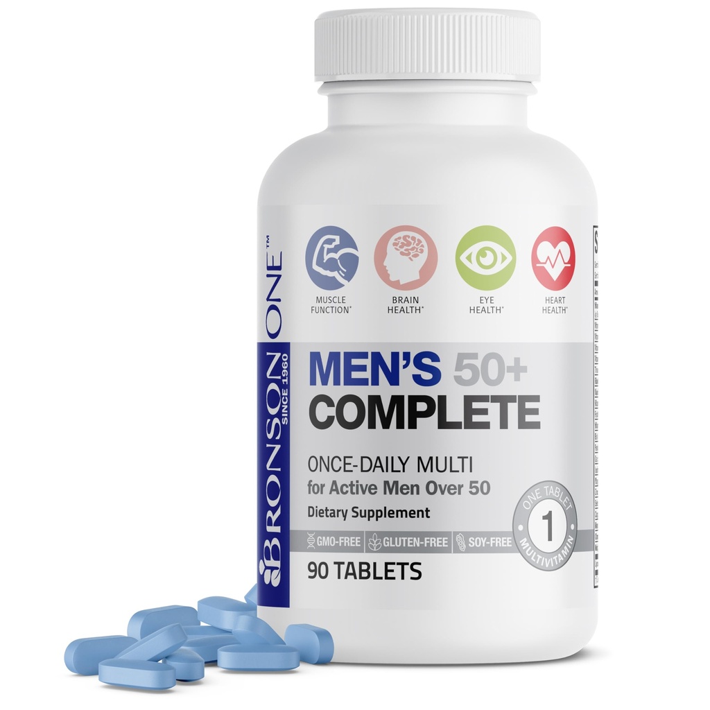 Bronson ONE Daily Mens 50+ Complete Multivitamin Multimineral, 90 Tablet