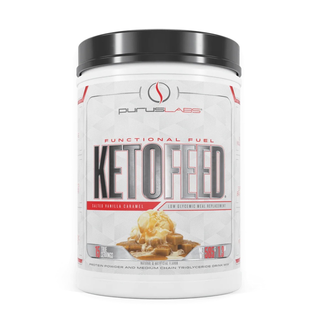 Purus Laboratuvarları Tamamlanmış Protein | Keto Low Glycemic Protein Mealchange | Low Carb, 0 Sugars | eklendi MCTs | 20g Whey Protein (Salted Vanilla Caramel)