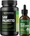 AKSU NUTRITION Sting Nettle Leaf Extract Liquid Drops (60 Hizmet) & Saw Palmetto Capsules (100 Hizmet)