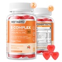 B Kompleks 50 Gummies, C,Choline & çinko ile B Kompleks - Enerji için Active Methylated Support - Tüm B Vitaminleri - B1,B2,B3,B9,B12 - Sugar Free,120