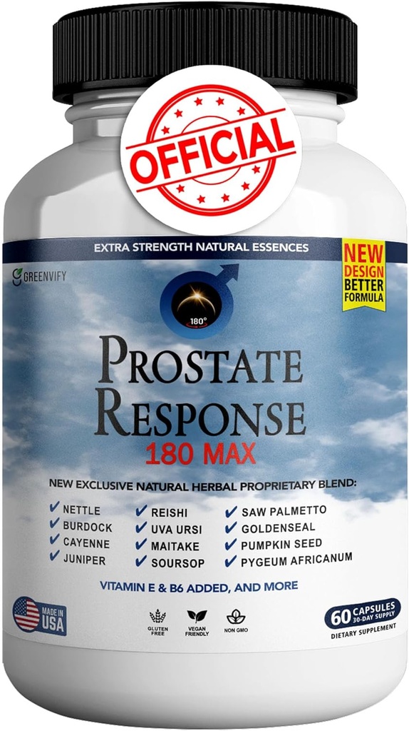 Prostate Response 180 Max Prostate Formula Supplements for Men Capsules, Health Supplements - maximum Strength, All Natural to Support Normal & Sağlıklı Fonksiyonl (1)