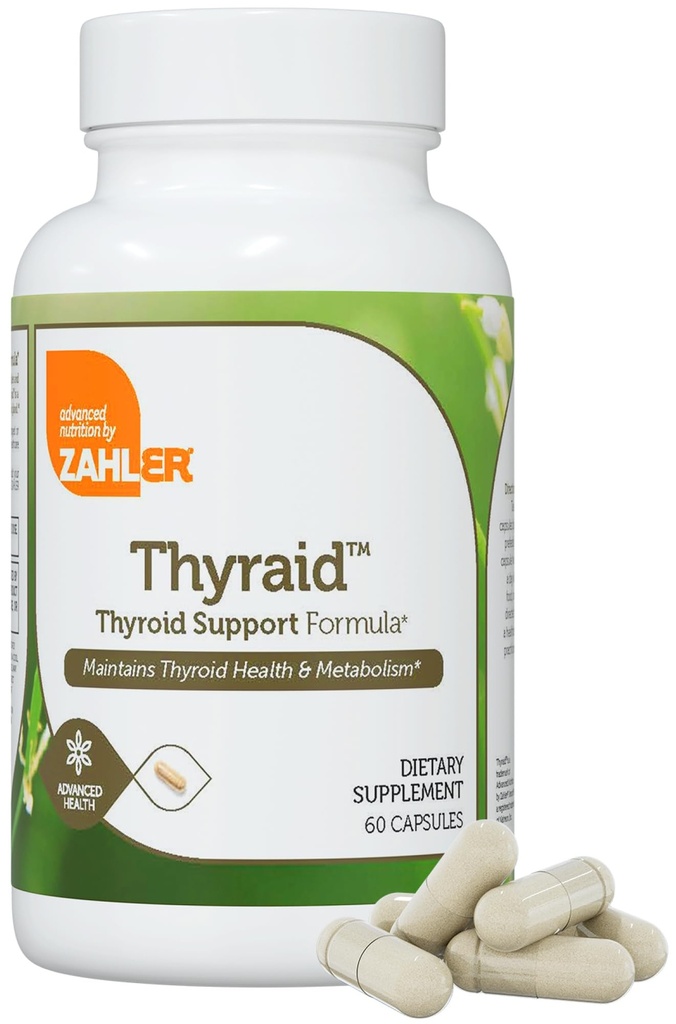 Zahler Thyraid - Tiroid Destek Kompleksi Iodine, çinko, L-Tyrosine, Ashwagandha, Forskholii - Pure Yourroid Support for Women and Men - Kosher Gluten Free Non-GMO Yourroid Supplement (60 Capsules)