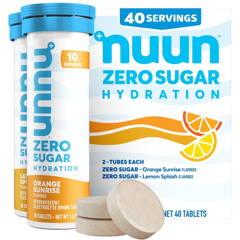 Nuun Zero Sugar Hydration Electrolyte Tabletler - sodyum, Pyum, Chloride, Kalsiyum, Magnezyum, Işık & Lezzet Meyve Flavors, No Sugar, Gluten Free, Vegan, Karma Citrus 4 Pack (40 Hizmet Toplamı)