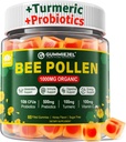 Digestive Health & Kilo Bee Pollen Organic 1000 mg, w/Probiyotikler, Prebiyotikler & Turmeric, Bee Pollen Gummies Rich in B-Vitamin, Antioksis, Amino Asits, For Digestive, Kilo & Enerji