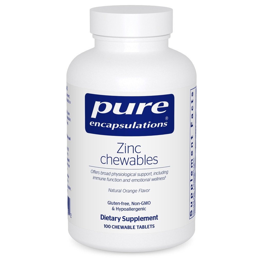 Pure Encapsulations çinko Chewables | Tamam for Immune System Support, growth and Development, and Yara Healing | 100 Chewable Tabletler | Doğal Orange Flavor