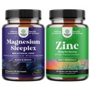 Bundle of High Absorption Magnesium Sleep Supplement - Rest Support Magtein Magnesium L-Threonate & Apigenin Theanine and Zinc 50mg Immune Support Supplement for Immune System - Easy to Swallow