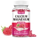 Kalsiyum çinko Gummies, Magnezyum 2:1 Vitamin D3, K2, B6, B12 Kemik Güçlüliği, Kas Fonksiyonu & Nerve Health, Ekstra Abpsiyon Formula, Vegan, Raspberry Flavor 60 Gummies