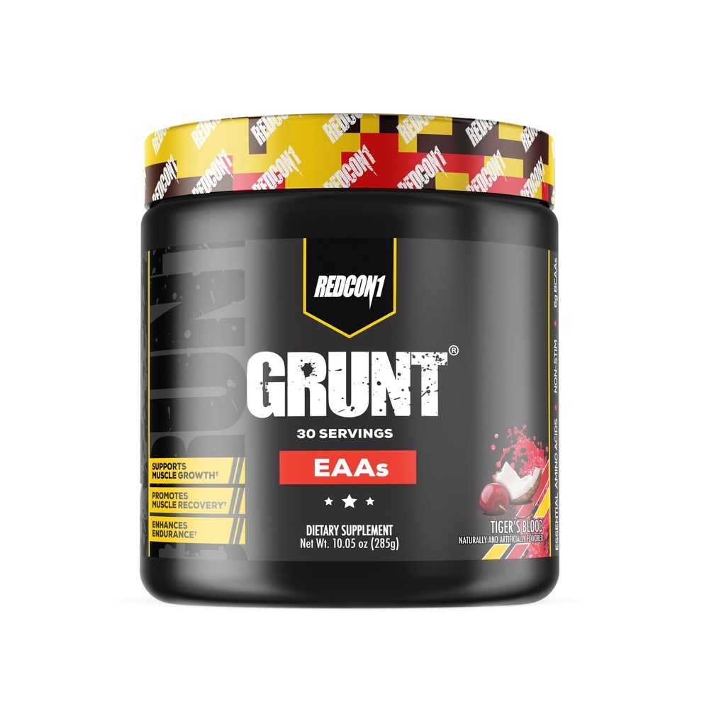 REDCON1 Grunt EAAs, Tiger's Blood - Sugar Free, Keto Friendly Essential Platinum Acids Toz - Post Workout Toz Conles 9 Amino Asits to Help Train, Recover, Again (30 Hizmet)