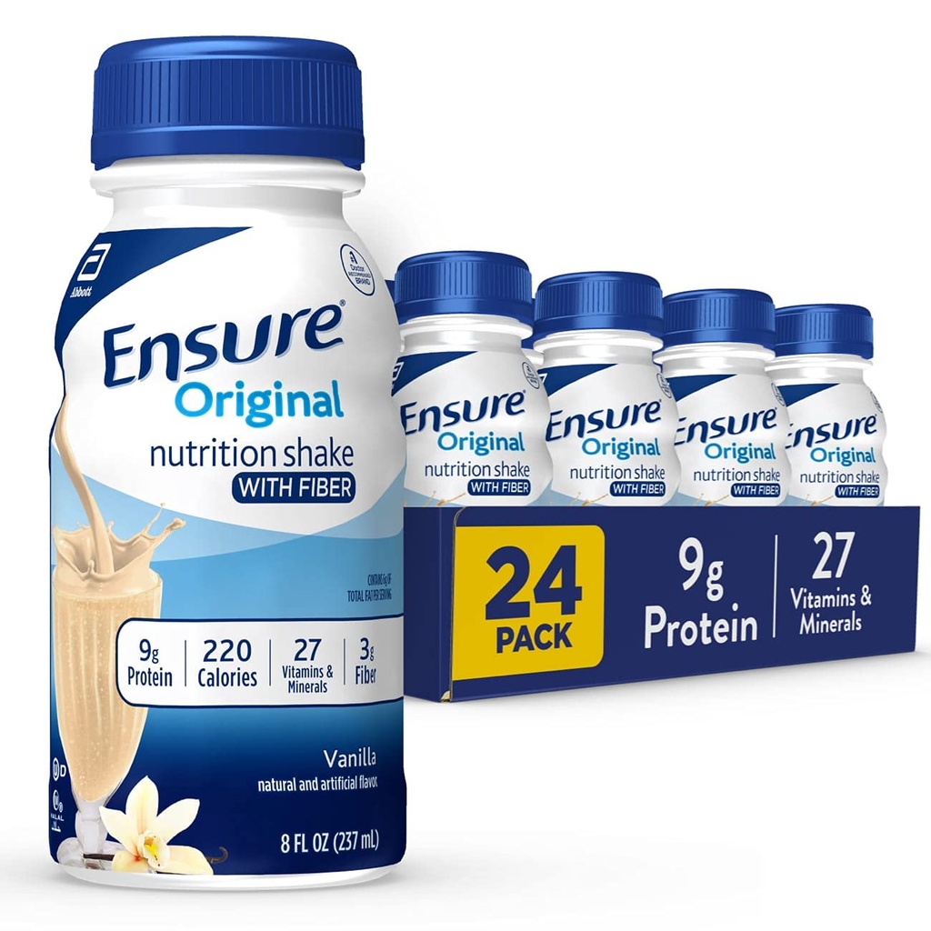 Orijinal Vanilla Beslenme Fiber ile Shake | Küçük Meal Makyaj Shake | İçmeye Hazır | 9g Protein, 27 Vitamin ve Mineral | 8 fl oz - 24 Pack