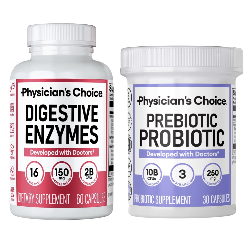 Doktor CHOICE Prebiyotik-Probiyotik + Digestive Multi-enzymes 60CT - Digestive Health Sche
