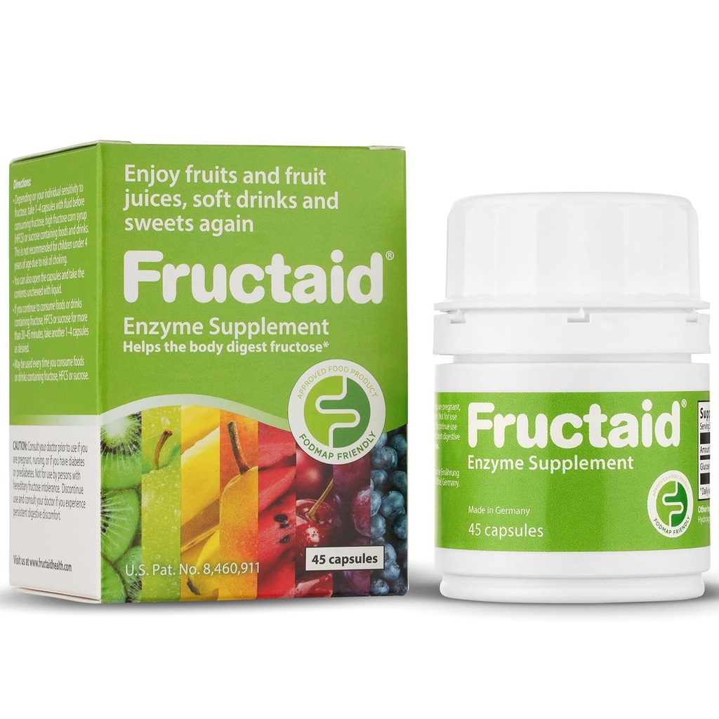 Enzyme Supplement - 45 Capsules, böylece Meyveleri, Yumuşak İçecekler ve Tekrar Tatlılar, Diyet Tamam, Gluten-Free, Lactose-Free