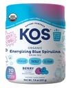 KOS Blue Spirulina Assembly - USDA sertifikalı Organik - B Vitaminleri, Ashwagandha, BTC, Adaptogens, Biotin - Vegan Pre Workout Toz - Caffeinated, Berry Flavored, 28 Servisler