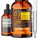 D3 Vitamin K2 Sıvı Öfke 5000 IU (4oz) En Güçlü Vitamin D, K, MCT Oil & Omega 3 Bone, Heart, Joint, Muscle Support Supplement. Hızlı Aborpsiyon Formula 4 1 Kompleks Formula Non-GMO