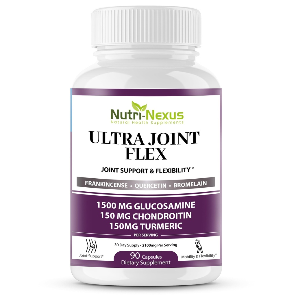 Glucosamin Chondroitin MSM Ortak Supplement Turmeric & Boswellia - Erkekler ve Kadınlar için Ortak Destek - Hareketliliği Destek - Flexability & Comfort - Ortak Sağlık - ABD'de Gerçekleştirilmiş - 90 Capsules