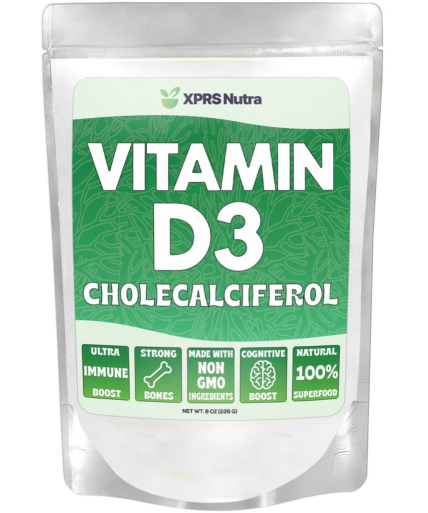 XPRS Nutra Vitamin D3 Toz (Cloncalciferol) - Kemikler ve Immunity için In D3 Toz - D Supplements (8 Ounce)