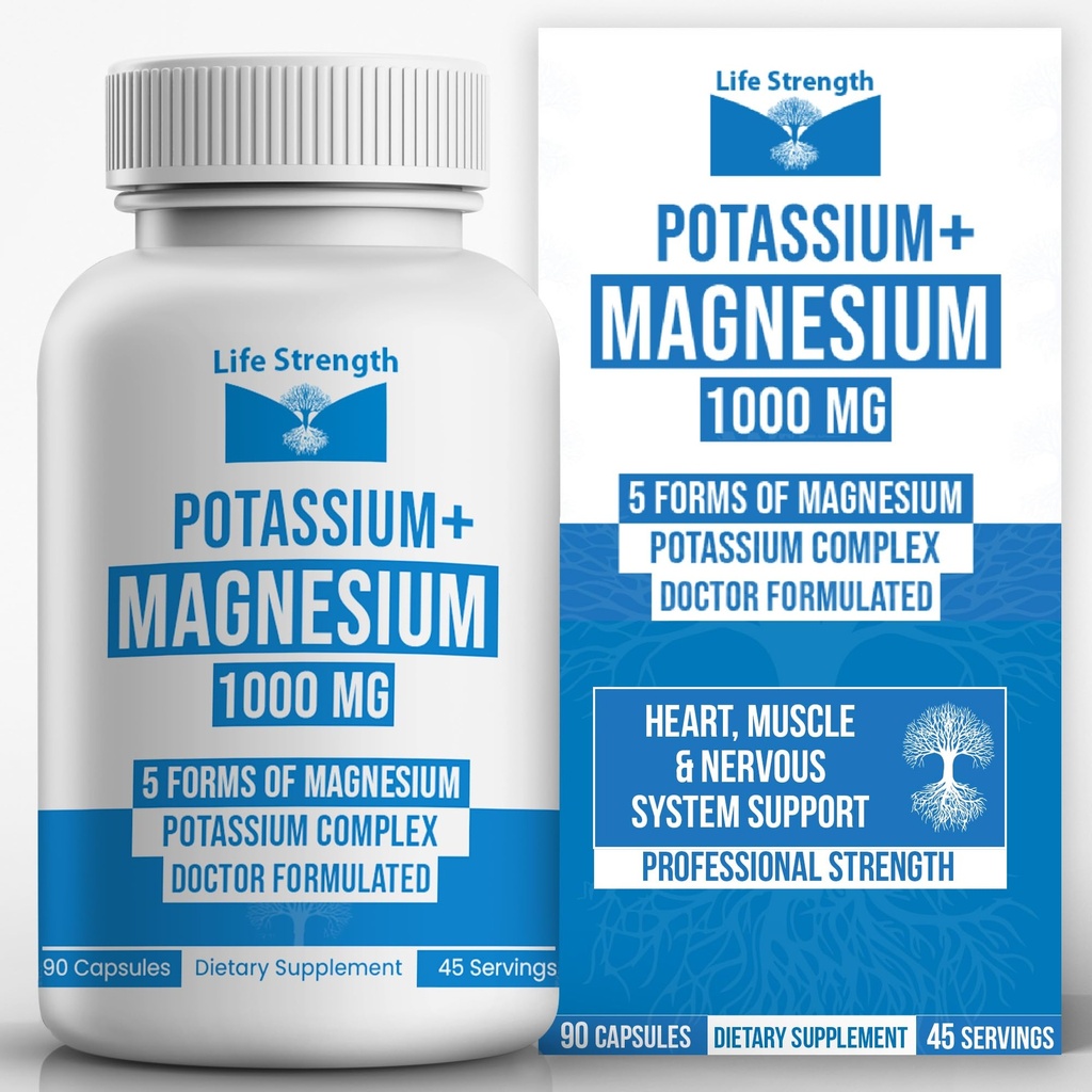 Life Strength P properties & Magnezyum Kompleksi ile Aspartate, Glycinate, Gluconate & Citrate - 1000 mg (90 Capsules) Doktorlar Tasarlandı ve Özel Düzenlemeler