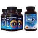 BioEmblem Antarktika Krill Oil Supplement Turmeric Curcumin with Klinik olarak Studied TurmiPure - Ortak Destek, Sağlıklı Inflammation Turmeric Supplements